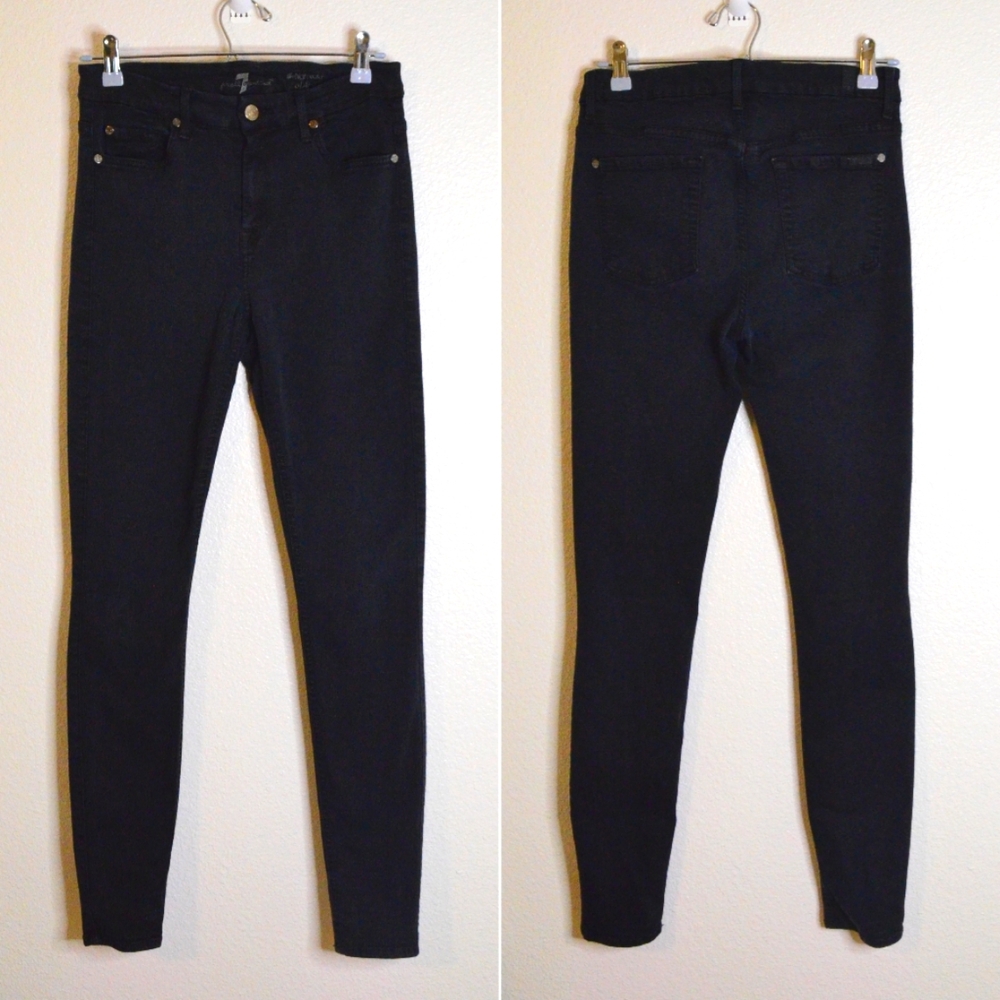 3 for $25 - 7 for all mankind black high waist skinny jeans